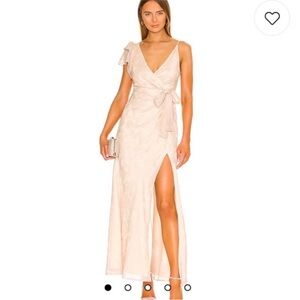 Tularosa Mika Cream Shimmery Maxi Dress| Size L